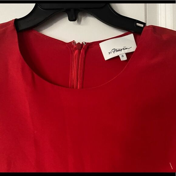 Long-sleeve Layered Silk Dress In Poppy - Picture 11 of 11